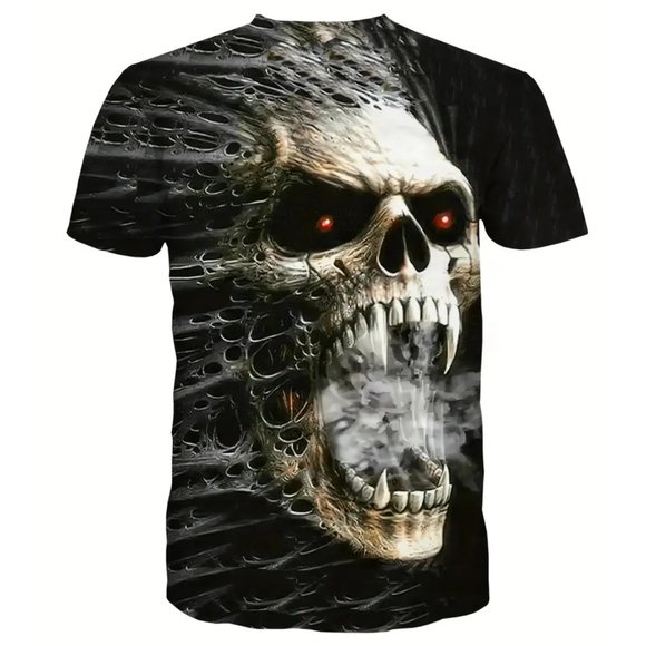 Skull T-shirt 3D Digital Pattern Print Graphic Polyester Men's 2XL 3XL - Picture 2 of 4